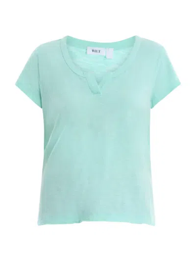 Wilt Short Sleeve Placket Hi-lo Tee In Animal Print