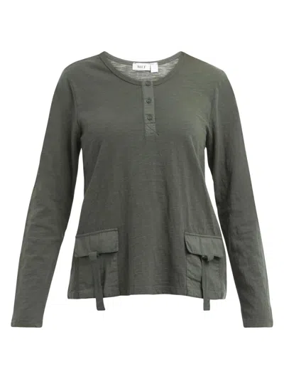 Wilt Women's U Neck Button Placket Tee