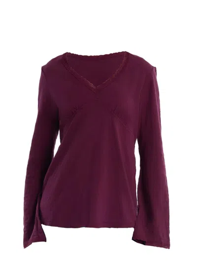 Wilt Women's V-neck Long Sleeve Empire T-shirt In Purple