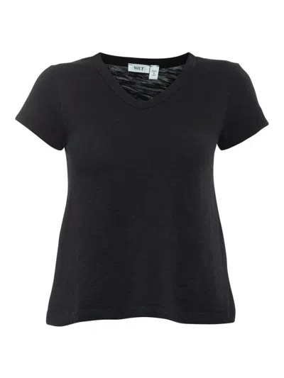 Wilt Women's V-neck Short Sleeve Baby Baby Fit T-shirt In Black