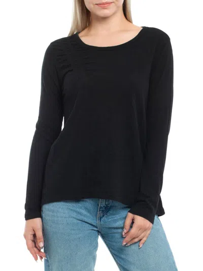 Wilt Women's Wide Neck Long Sleeve Tee In Black
