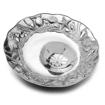 Wilton Armetale Coastal 2 Piece Chip And Dip Serveware In Silver
