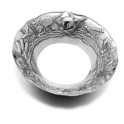 Wilton Armetale Coastal Medium Round Serving Bowl, 11.5-inch - In Silver