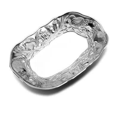 Wilton Armetale Coastal Rectangular Bread Serving Tray, 9.25-inch-by-6-inch In Silver
