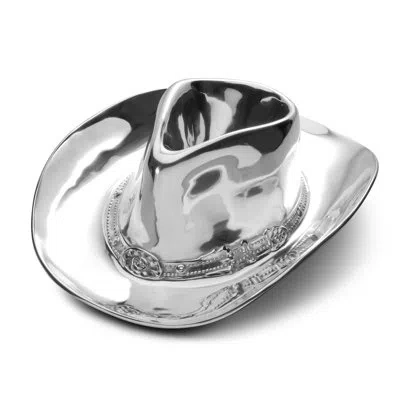 Wilton Armetale Cowboy Hat Chip And Dip Server, 12-inch-by-15.25-inch In Silver