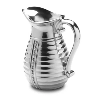 Wilton Armetale Flutes And Pearls Beverage Pitcher, 2-quart In Silver