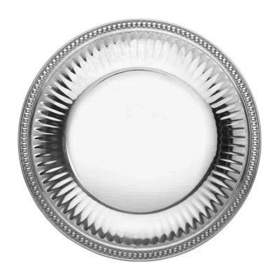 Wilton Armetale Flutes And Pearls Medium Round Serving Tray, 13.5-inch In Silver