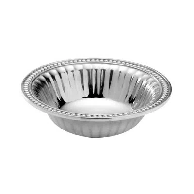 Wilton Armetale Flutes And Pearls Round Snack Bowl, 8-inch, Silver