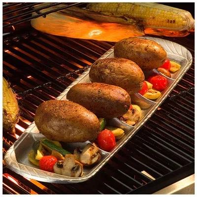 Wilton Armetale Gourmet Grillware Divided Vegetable Grilling Pan, 19-inch In Gray