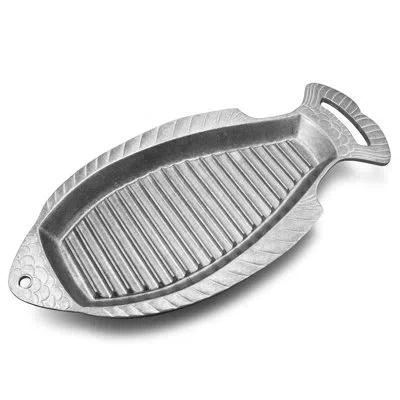 Wilton Armetale Gourmet Grillware Grilling Pan, Fish, 18.5-inch By 8-1/2-inch - In Gray