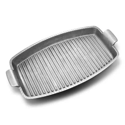 Wilton Armetale Gourmet Grillware Grilling Pan With Handles, 18.25-inch In Silver