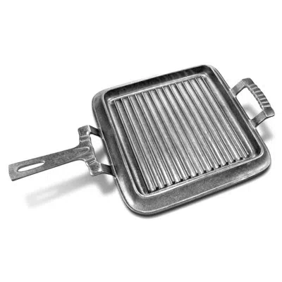 Wilton Armetale Gourmet Grillware Square Griddle Pan With Handle, 19.75-inch In Silver