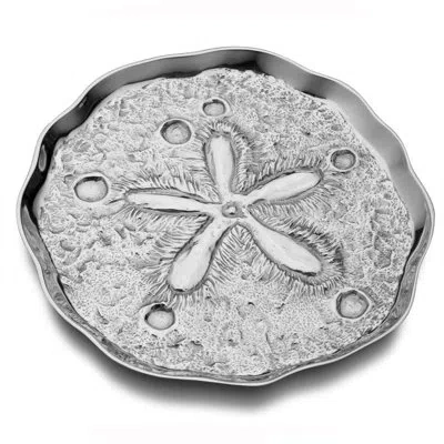 Wilton Armetale Sea Life Sand Dollar Serving Tray In Silver
