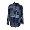 Win Out Men's Blue Patchwork Overshirt In Multi