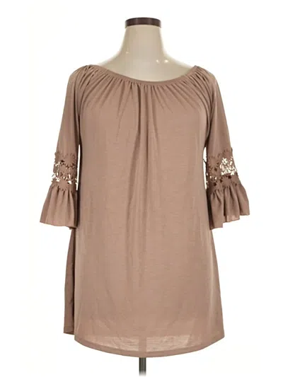 Pre-owned Win Win 3/4 Sleeve Blouse In Brown