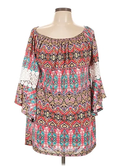 Pre-owned Win Win 3/4 Sleeve Blouse In Pink