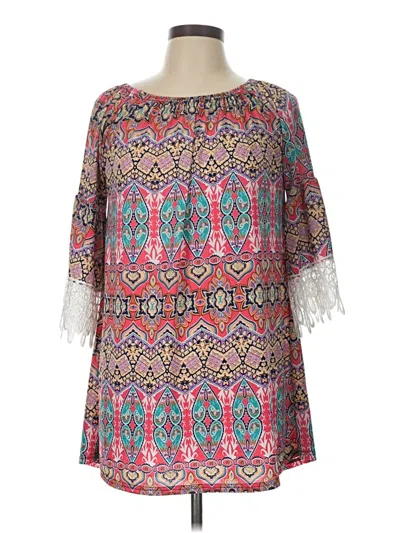 Pre-owned Win Win 3/4 Sleeve Blouse In Pink