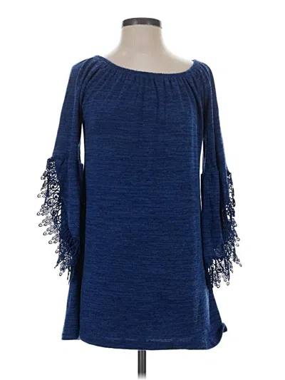 Pre-owned Win Win 3/4 Sleeve T-shirt In Blue