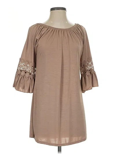 Pre-owned Win Win 3/4 Sleeve T-shirt In Tan
