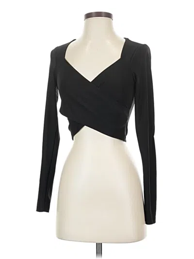 Pre-owned Win Win Long Sleeve Top Black Sweetheart Neckline Tops