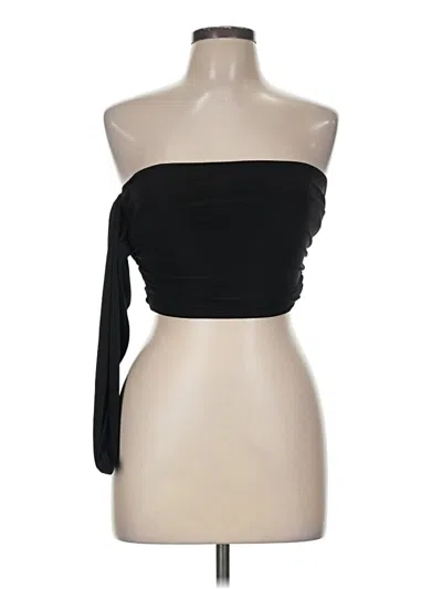 Pre-owned Win Win Sleeveless Top Black Strapless Neckline Tops