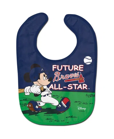 Wincraft Atlanta Braves Disney Mickey All Pro Baby Bib In Transparent