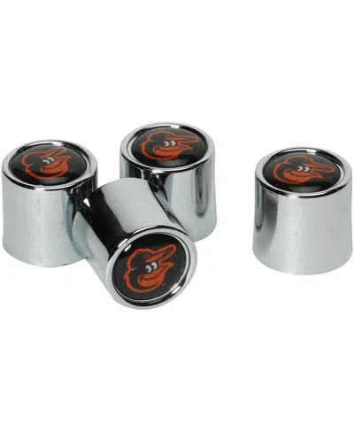 Wincraft Baltimore Orioles 4-pack Valve Stem Covers In Silver,black