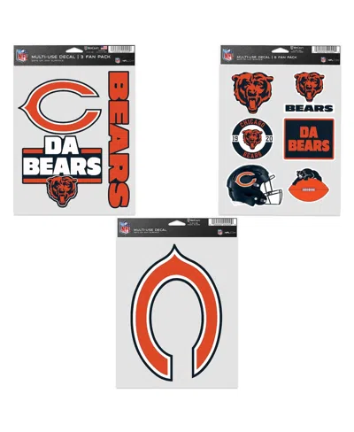 Wincraft Chicago Bears Three-pack Fan Decal Set In Multi