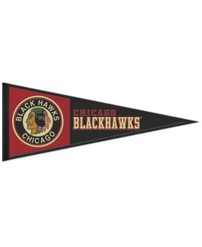 Wincraft Chicago Blackhawks 13" X 32" Retro Logo Pennant In Red,black