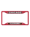 Wincraft Chicago Blackhawks Chrome Colored License Plate Frame In Red