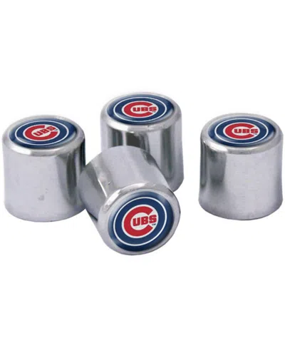 Wincraft Chicago Cubs 4-pack Valve Stem Covers In Silver
