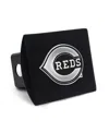 Wincraft Cincinnati Reds Premium Metal Chrome Logo Universal Hitch Cover In Black