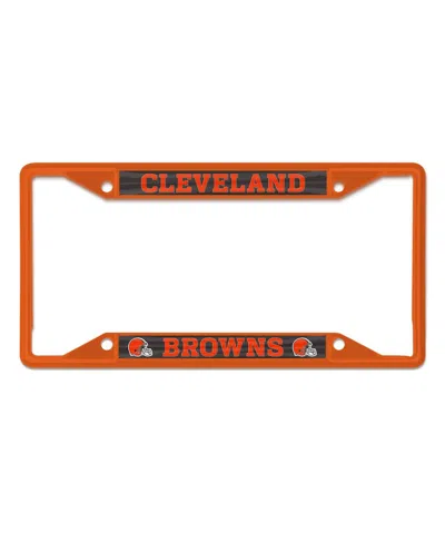 Wincraft Cleveland Browns Chrome Color License Plate Frame In Orange