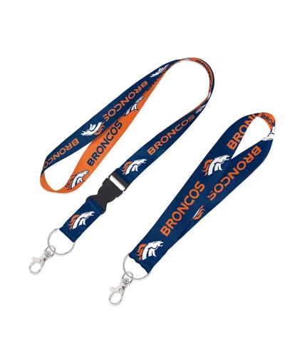 Wincraft Denver Broncos 2-pack Lanyard With Detachable Buckle Key Strap Set In Multi