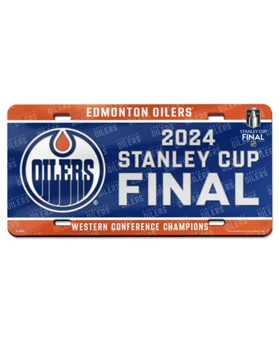 Wincraft Edmonton Oilers 2024 Western Conference Champions Laser Cut License Plate In No Color