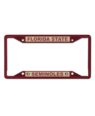 Wincraft Florida State Seminoles Chrome Color License Plate Frame In Red