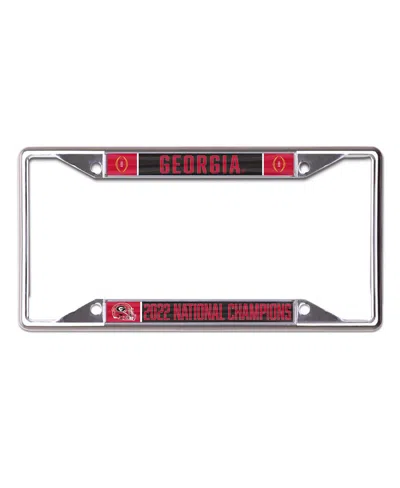 Wincraft Georgia Bulldogs College Football Playoff 2022 National Champions Laser Cut Metal License Plate Fram In Red,silver -tone