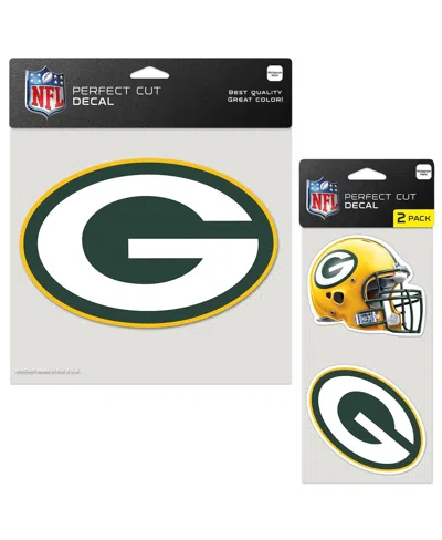 Wincraft Green Bay Packers Perfect Cut Decal Two-pack Set In Yellow