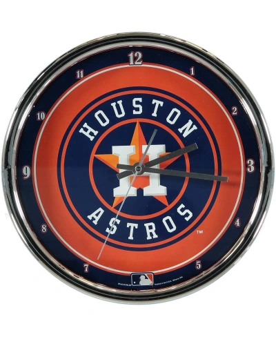 Wincraft Houston Astros 12" Baseball Club Chrome Wall Clock In Multi