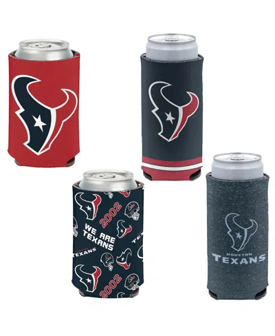 Wincraft Houston Texans 4-pack 12oz. Can Slim Can Cooler Set In Multi