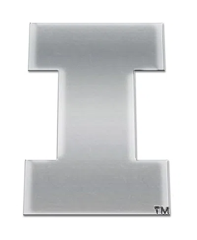 Wincraft Illinois Fighting Illini Free-form Chrome Auto Emblem Decal In Gray
