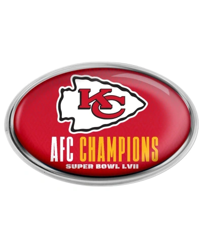 Wincraft Kansas City Chiefs 2022 Afc Champions Metal Auto Emblem In Red