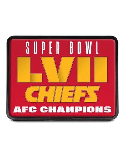 Wincraft Kansas City Chiefs 2022 Afc Champions Rectangle Universal Hitch Cover In Scarlet