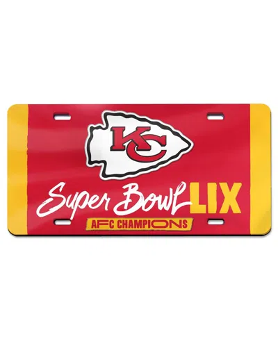 Wincraft Kansas City Chiefs 2024 Afc Champions Laser Cut Acrylic License Plate In No Color