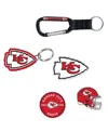 Wincraft Kansas City Chiefs 5-pack Key Ring And Fridge Magnet Set In Transparent