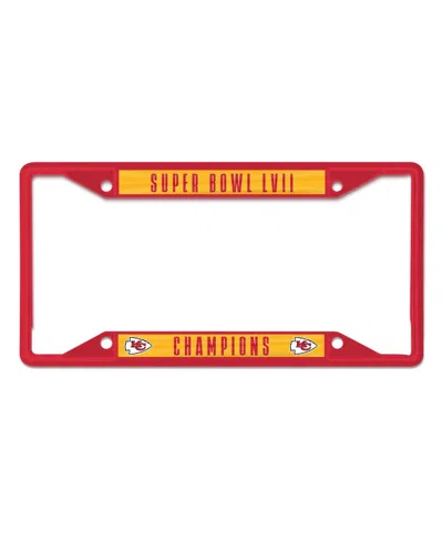Wincraft Kansas City Chiefs Super Bowl Lvii Champions Metal Laser Cut Color License Plate Frame In Red
