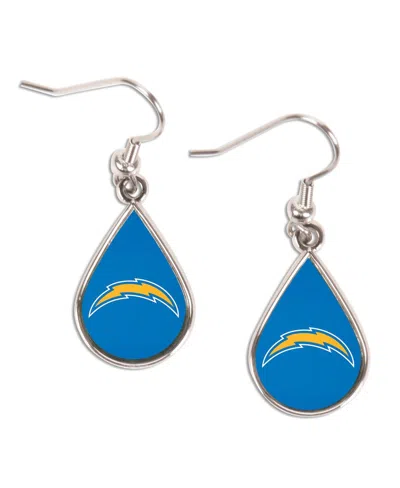 Wincraft Los Angeles Chargers Logo Teardrop Dangle Earrings In Blue