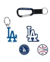 Wincraft Los Angeles Dodgers 5-pack Key Ring And Fridge Magnet Set In Transparent