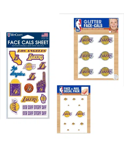 Wincraft Los Angeles Lakers 4" X 7" Waterless Tattoos Set In Multi