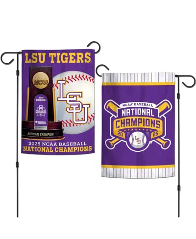Wincraft Lsu Tigers 2025 Ncaa Baseball Men's College World Series Champions 12" X 18" Double-sided Garden Fla In Transparent